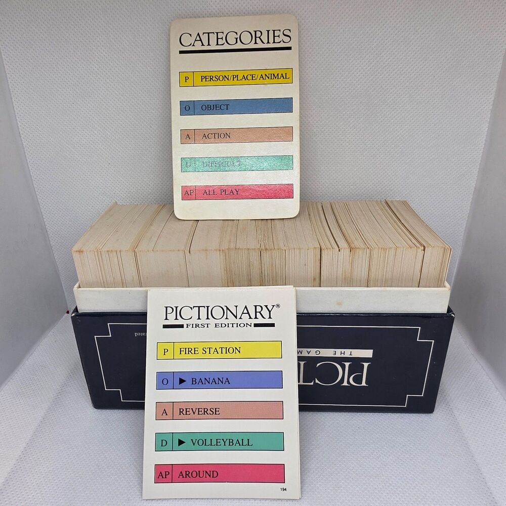 Pictionary First Edition 1985 Replacement Game Play Card Set